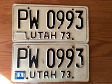 Matched Pair 1973 Utah License Plates  picture