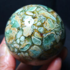 TOP 390G Natural Polished Banded Green Agate Crystal Sphere Ball Healing A2930 picture