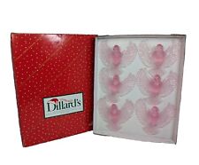 Dove Ornament Pink Clear Hard Plastic In Flight Dillards Vtg Taiwan (6 in box) picture
