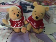 Disney Store Lot of 2 NOS/Mini Beanbag Plush Winnie The Pooh NWT CHRISTMAS 1999 picture