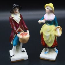 Antique Chelsea Porcelain Figurines Couple Picking Strawberries Gold Anchor B70 picture