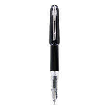 Waterman Kultur Fountain Pen, Black with Chrome Trim, Fine Nib with Blue Ink picture