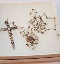 GEORGOUS CATAMORE STERLING SILVER / CRYSTAL ROSARY 17