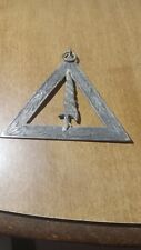 Masonic Officers Triangle Jewel With Sword In Middle Vintage picture