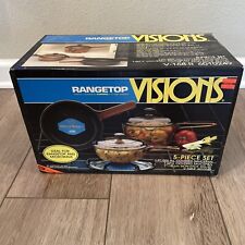 NEW Vintage 5-Piece VISIONS Rangetop Cookware Corning V-168-R  1990 USA picture
