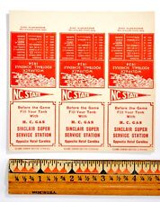 Vintage 1934 N.C. State Football Schedule Sinclair Gas Oil Matchbook Cover #14 picture