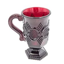(1) Avon 1876 Cape Cod Ruby Red Footed Irish Coffee Mug Red Glass Vintage picture