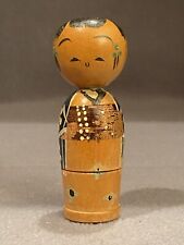 Vintage Wood Japanese Figure Needle Case- Very Rare picture
