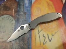 Spyderco UpTern C261PS 8Cr13MoV Satin Combo Blade, Stainless Steel Handle picture