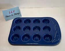 Longaberger Mini Muffin Pan Blue Woven Traditions Holds 12 picture