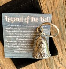 Howling Wolf GUARDIAN Bell of Good Luck fortune pet keychain gift moon nature  picture