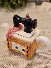 Vintage Mini Sewing Machine Teapot Trinket Ring Box Youngs 1998 picture