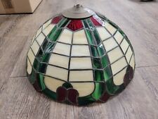 Tiffany-Style Large Stained Glass Dome Lamp Shade Hanging Light Table Red Green picture