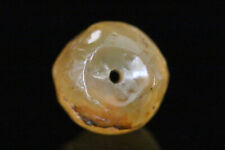Gandhar Ancient Amber Chalcedony Gemstone Bead Stripes Huge 16 mm #A468 picture