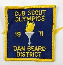 Cub Scout Olympics 1971 Dan Beard District Embroidered Patch picture