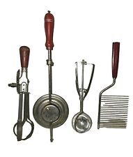 Vintage Kitchen Red Handle A&J Nutbrown Farberware Lot Utensils Gadgets picture