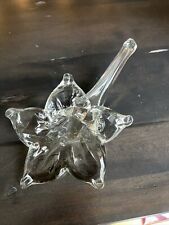 Hand Blown Clear Glass Lily Flower Shaped Single Bud Vase 9 inch picture