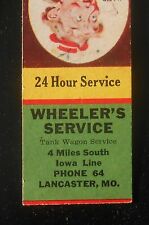 1940s Wheeler's Service Tank Wagon Service Phone 64 4 Miles South Lancaster MO picture
