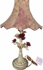 Vintage French Lamp With Red Roses Measures 28”X 17” picture