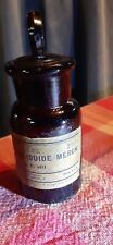 Antique Sealed STRONTIUM IODIDE Merck Brown Bottle W/ Glass Stopper Apothecary picture