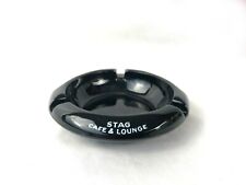 Glass Ashtray Stag Cafe & Lounge Black Tobacciana picture
