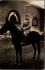 c1916 WWI FRENCH MOUNTED 17th CAVALRY SOLDIER REAL PHOTO POSTCARD 29-157 picture