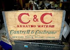 Rare Vintage C&C Aerated Waters Cantrell & Cochrane Wood Soda Crate Box NYC picture