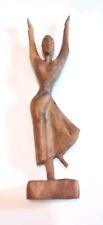 Vintage Hand-carved African Art Dancing Woman W/ stand 13x3x2 picture