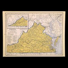 ca1939 VIRGINIA Railroad Map Original Atlas Map Depot Towns N&W RR Historic picture