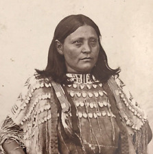1890's Kiowa Squaw Res Woman in Traditional Dress Bretz Cabinet Photo Ft. Sill picture