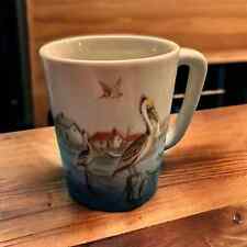Otagiri Coffee Mug Cup Seaside Fishing Village Cranes & Seagulls, Shanties picture