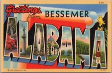 BESSEMER, ALABAMA Large Letter Postcard Multi-View / Curteich Linen 1939 Unused picture