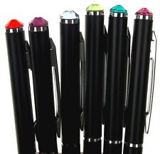 Crystalicious Black Barrel Pen Set 6 Crystal Top Assorted Colors Executive Gift picture