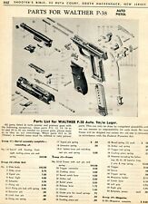 1963 Print Ad of Walther Model P38 Auto 9mm Luger Parts List picture
