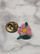 Vintage Pink Wild Rose Flower Lapel Hat Pin Plastic Rare picture