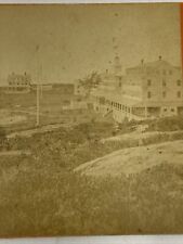 1870s Imperial Stereoview Card Isle of Shoals Hotels Buildings Oversized picture
