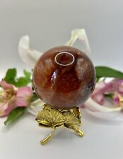 Fire Quartz Crystal Sphere & Ginkgo Leaf Stand picture