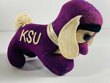 RARE Kansas State University KSU Collegiate Stuffed Animal Purple Dog 1920s 30s picture