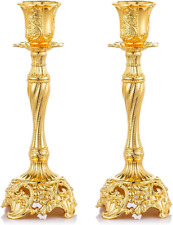 Sziqiqi Gold Candlestick Holders Set of 2 Taper Candle Holders Deluxe Ornate ... picture