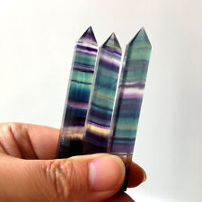 2PCS 350g Long Rainbow Fluorite Obelisk Natural Quartz Crystal Wand Gem 14-15cm picture