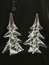 24% Lead CRYSTAL  Christmas TREES By Toscany Set Of Two 8