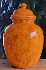Vintage Orange Ginger Tea Jar Speckled Colors 11
