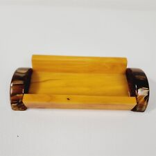 Vintage Catalin Bakelite Tray Holder Yellow Brown - 4 7/8