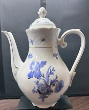 Schumann Arzberg Echt Cobalt Blue Rose Porcelain Coffee Pot with Lid -SA1218 picture