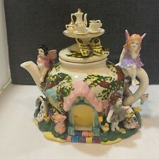 Ceramic Clay Fairies Animals Hand Painted Teapot By Heather Logan Overwound Art picture