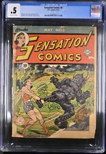 Sensation Comics #5 CGC P 0.5 Off White Early Wonder Woman Holiday Girls App picture