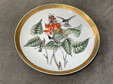 Vintage Chinese China Trader Porcelain Plate w Hummingbirds & Floral Decoration picture