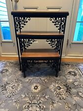 Longaberger Wrought Iron Dogwood Nested Tables / Set of 3 - Very nice Condition picture