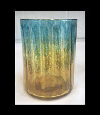 Gold and Aqua Marine Drinking Glass. Blown Glass picture