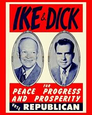 IKE & DICK US Federal Election Poster (1956) - 8x10 Color Photo picture